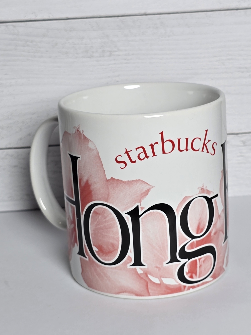 Starbucks Pink Floral Hong Kong City Mug Collector City Coffee Cup